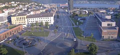 View from webcam: City center of Narvik in Nordland