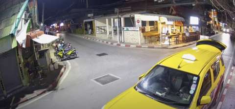 Widok z kamery na ulicę Had Lamai na Koh Samui