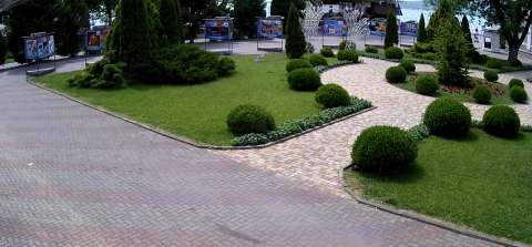 Vista desde la cámara web de la plaza en el terraplén en Gelendzhik